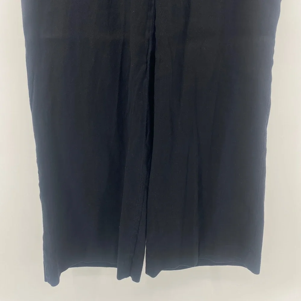 Banana Republic Wide Leg‎ Pants Womens 4 Black High Rise Twill Trouser